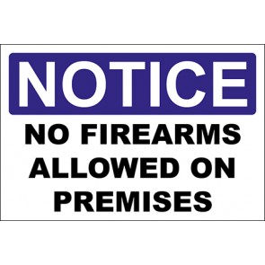 Aufkleber No Firearms Allowed On Premises · Notice | stark haftend