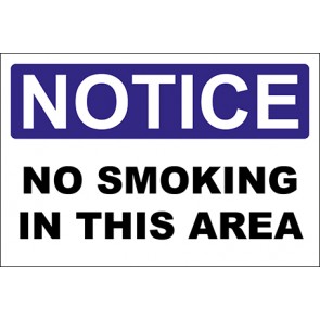 Aufkleber No Smoking In This Area · Notice · OSHA Arbeitsschutz