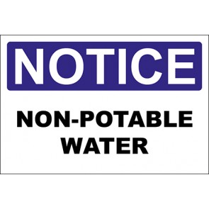 Hinweisschild Non-Potable Water · Notice · OSHA Arbeitsschutz