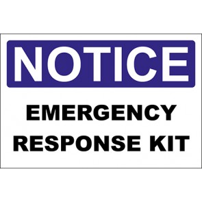 Hinweisschild Emergency Response Kit · Notice | selbstklebend