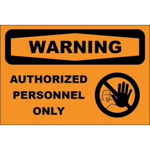 Aufkleber Authorized Personnel Only With Picture · Warning | stark haftend