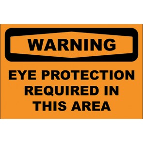 Hinweisschild Eye Protection Required In This Area · Warning · OSHA Arbeitsschutz