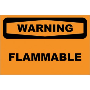 Hinweisschild Flammable · Warning | selbstklebend