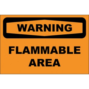 Aufkleber Flammable Area · Warning | stark haftend