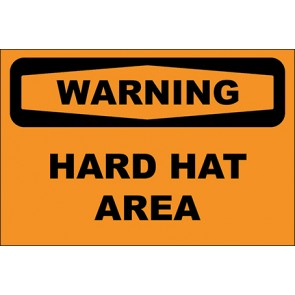 Hinweisschild Hard Hat Area · Warning | selbstklebend