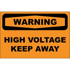 Hinweisschild High Voltage Keep Away · Warning