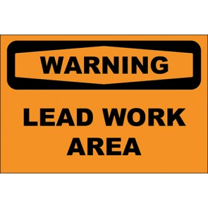 Hinweisschild Lead Work Area · Warning