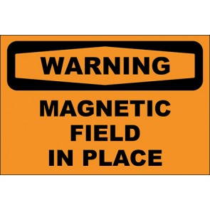 Hinweisschild Magnetic Field In Place · Warning | selbstklebend