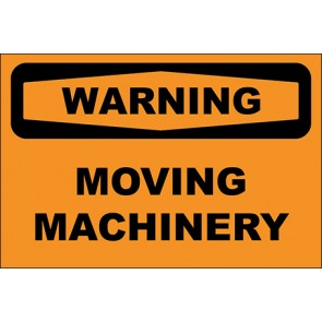 Aufkleber Moving Machinery · Warning | stark haftend