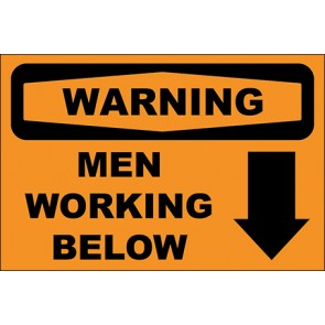 Aufkleber Men Working Below · Warning · OSHA Arbeitsschutz