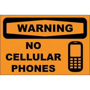 Hinweisschild No Cellular Phones · Warning