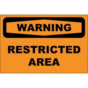 Hinweisschild Restricted Area · Warning