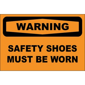 Hinweisschild Safety Shoes Must Be Worn · Warning | selbstklebend