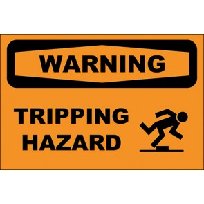 Hinweisschild Tripping Hazard · Warning