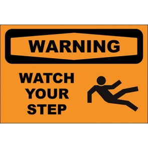 Aufkleber Watch Your Step With Picture · Warning | stark haftend