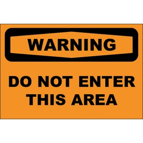 Aufkleber Do Not Enter This Area · Warning | stark haftend