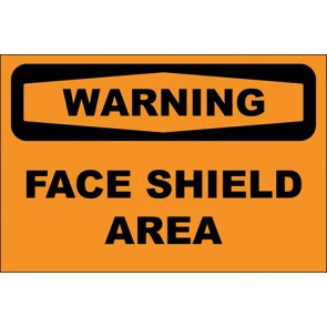 Hinweisschild Face Shield Area · Warning