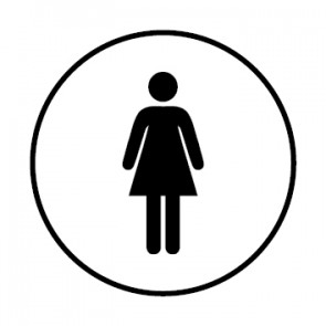 WC Toiletten Schild | Damen | weiß · rund
