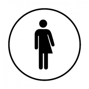 WC Toiletten Schild | Transgender | rund · weiß · selbstklebend