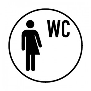 WC Toiletten Magnetschild | Transgender WC | rund · weiß