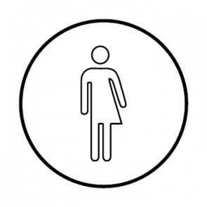 WC Toiletten Aufkleber | Transgender outline | rund · weiß