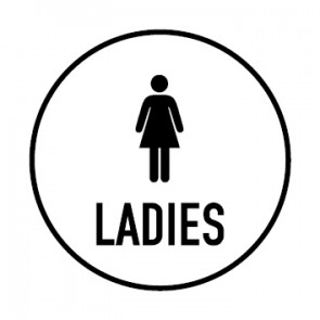 WC Toiletten Magnetschild | Piktogramm Ladies | rund · weiß