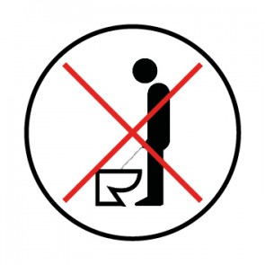 WC Toiletten Schild | Keine Stehpinkler erlaubt | rund · weiß