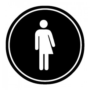 WC Toiletten Aufkleber Transgender | rund · schwarz | stark haftend