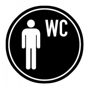 WC Toiletten Magnetschild | Herren WC | rund · schwarz