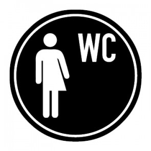 WC Toiletten Aufkleber Transgender WC | rund · schwarz | stark haftend