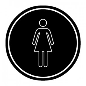 WC Toiletten Aufkleber Damen outline | rund · schwarz | stark haftend