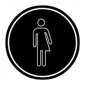 WC Toiletten Schild | Transgender outline | rund · schwarz · selbstklebend