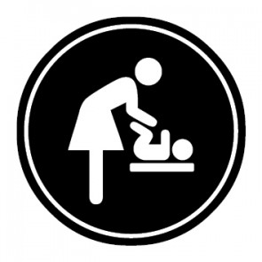 WC Toiletten Magnetschild | Wickeltisch · Wickelraum | rund · schwarz