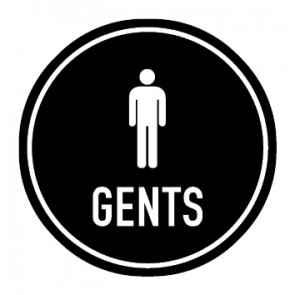 WC Toiletten Schild | Piktogramm Gents | rund · schwarz