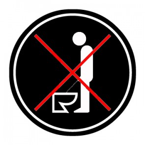 WC Toiletten Aufkleber | Keine Stehpinkler erlaubt | rund · schwarz