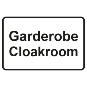 Garderobenaufkleber Garderobe · Cloackroom · weiss - schwarz