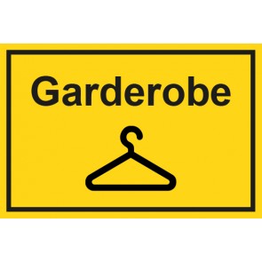 Garderobenschild Garderobe mit Bild · gelb · Magnetschild