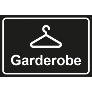 Garderobenschild Garderobe mit Bild · schwarz - weiß