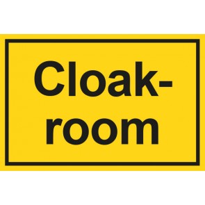Garderobenschild Cloackroom · gelb · selbstklebend