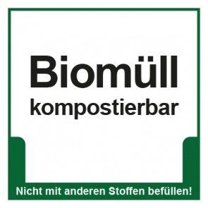 Aufkleber Mülltrennung Umweltschutz Biomüll kompostierbar