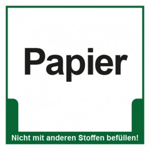 Schild Mülltrennung Papier | selbstklebend