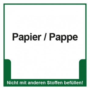 Aufkleber Mülltrennung Umweltschutz Papier - Pappe