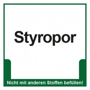 Schild Mülltrennung Umweltschutz Styropor