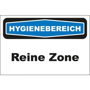 Hinweisschild Hygienebereich Reine Zone · selbstklebend