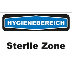 Hinweisschild Hygienebereich Sterile Zone