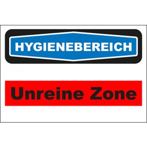Hinweisschild Hygienebereich Unreine Zone rot · MAGNETSCHILD