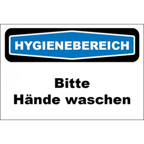 Hinweisschild Hygienebereich Bitte Hände waschen · MAGNETSCHILD