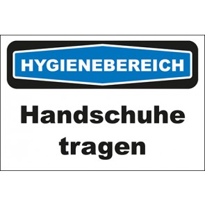 Hinweisschild Hygienebereich Handschuhe tragen · selbstklebend