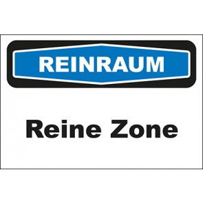 Hinweis-Aufkleber Reinraum Reine Zone