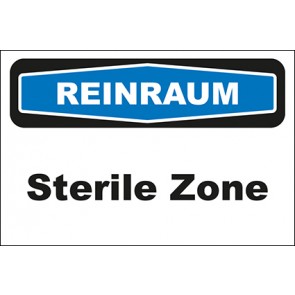 Hinweis-Aufkleber Reinraum Sterile Zone | stark haftend